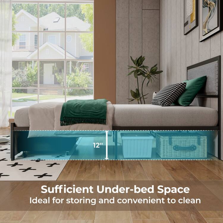 12"  
Sufficient Under-bed Space  
Ideal for storing and convenient to clean