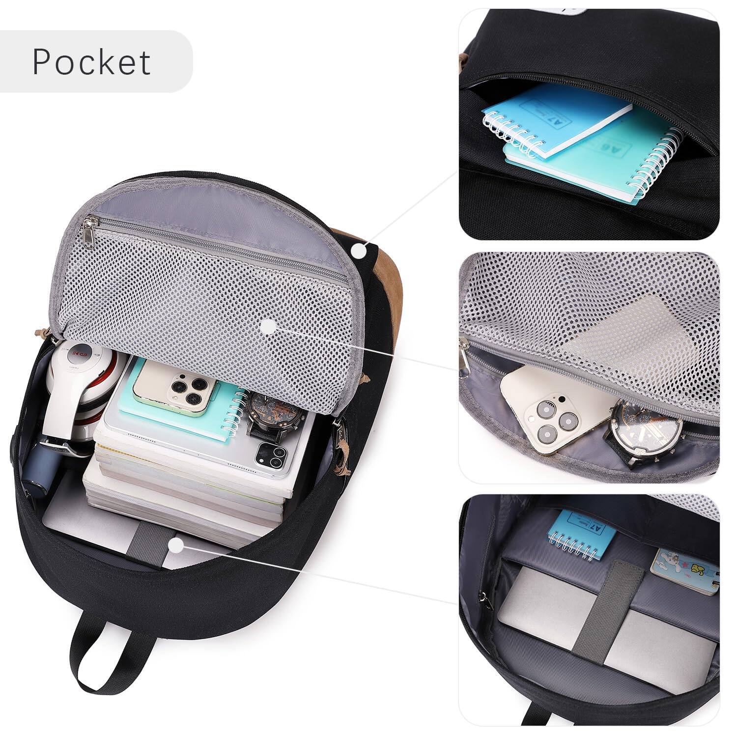 Pacoar Cade Classical School Backpack For Middle High Water Resistant ...