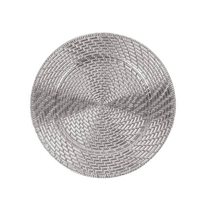 Front. American Atelier - Aurelie Silver Plated Set of 4 Charger Plates 13"D - Silver.