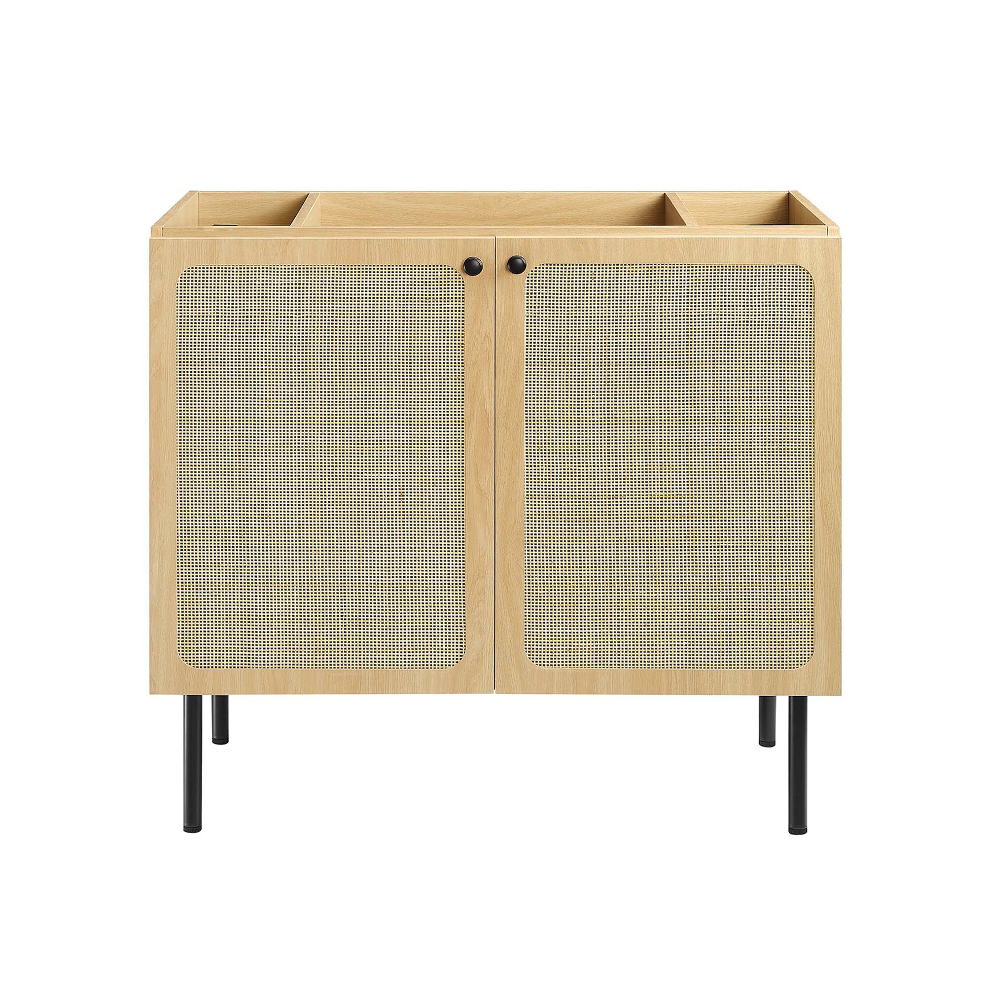 Alt View 6. Modway - Chaucer Bathroom Vanity with Black Basin Included by Modway - Oak Black.