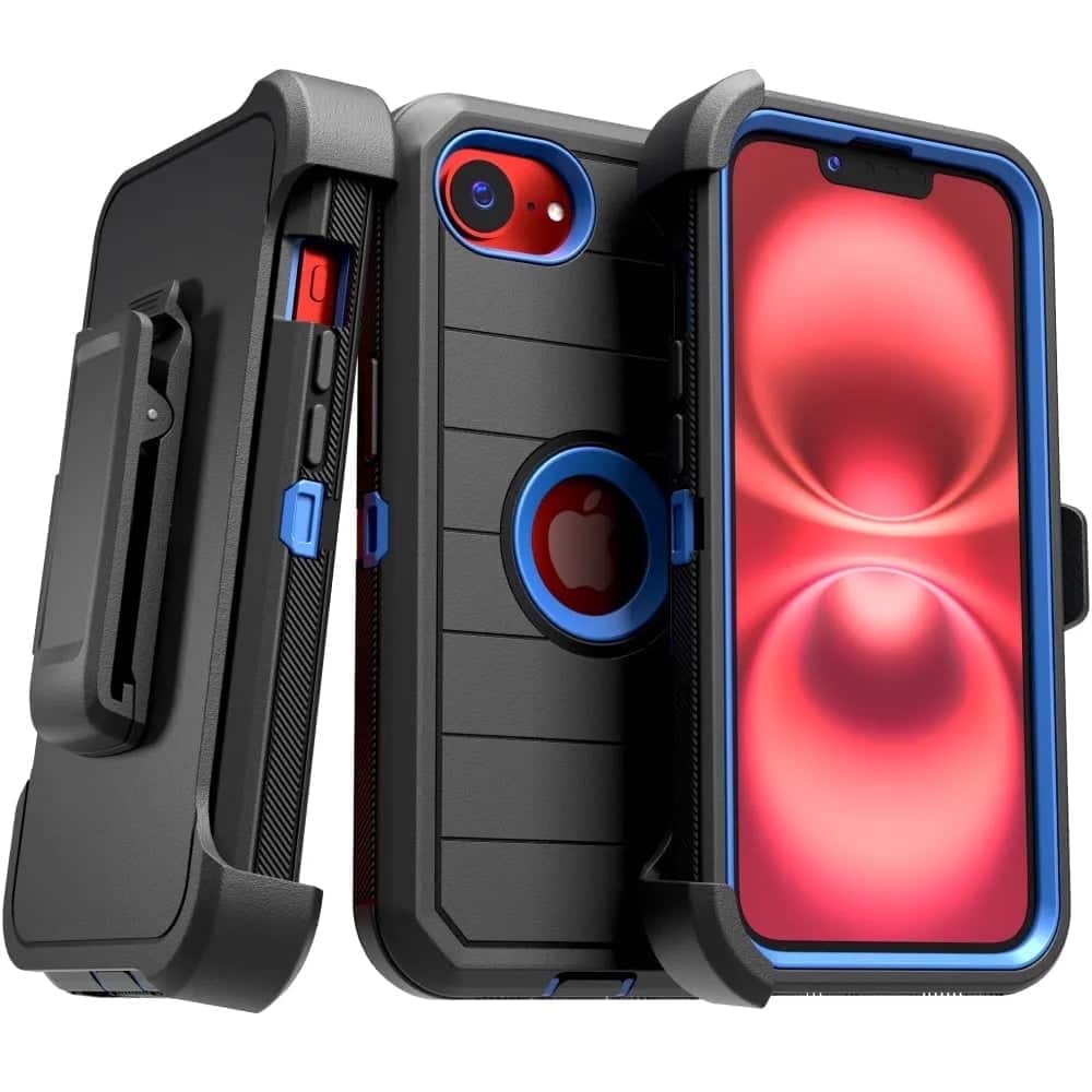 RomeTech - Defender Case for Apple iPhone 16e - Black / Blue