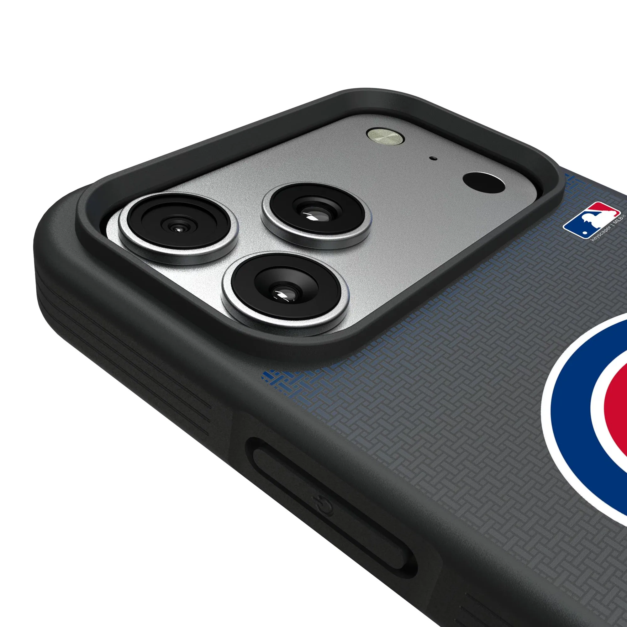 Alt View 2. Keyscaper - Chicago Cubs Bump Case with 8.2ft Drop Protection - 14 Pro Max - Black.