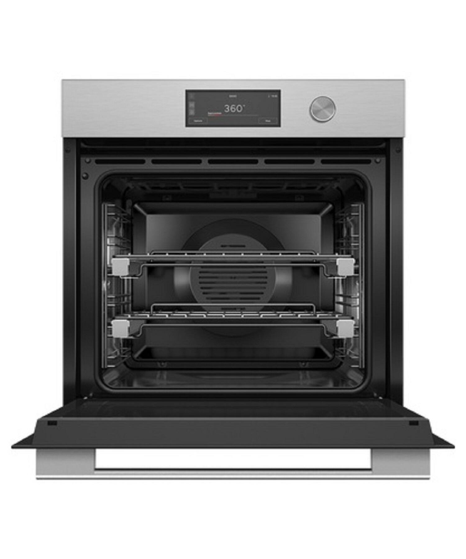 Alt View 13. Fisher & Paykel - 24" 3 CF Single Built-in 6.8" Touchscreen w/Dial, Self-Cleaning Oven in Brushed Silver - Brushed Silver.