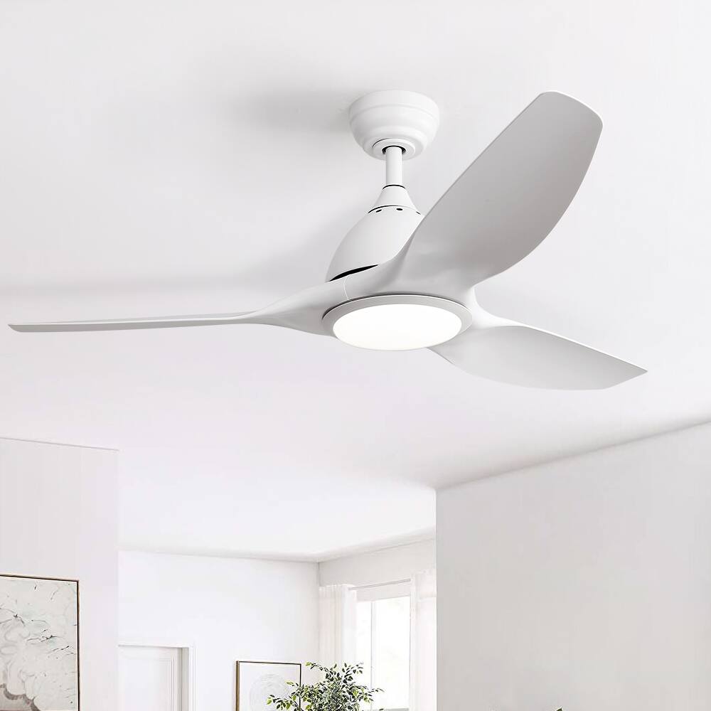 Front. Sofucor - 52" Low Profile Ceiling Fan with Remote Control DC Motor Reversible 3CCT Dimmable, Noiseless Indoor Outdoor Ceiling Fans - White.
