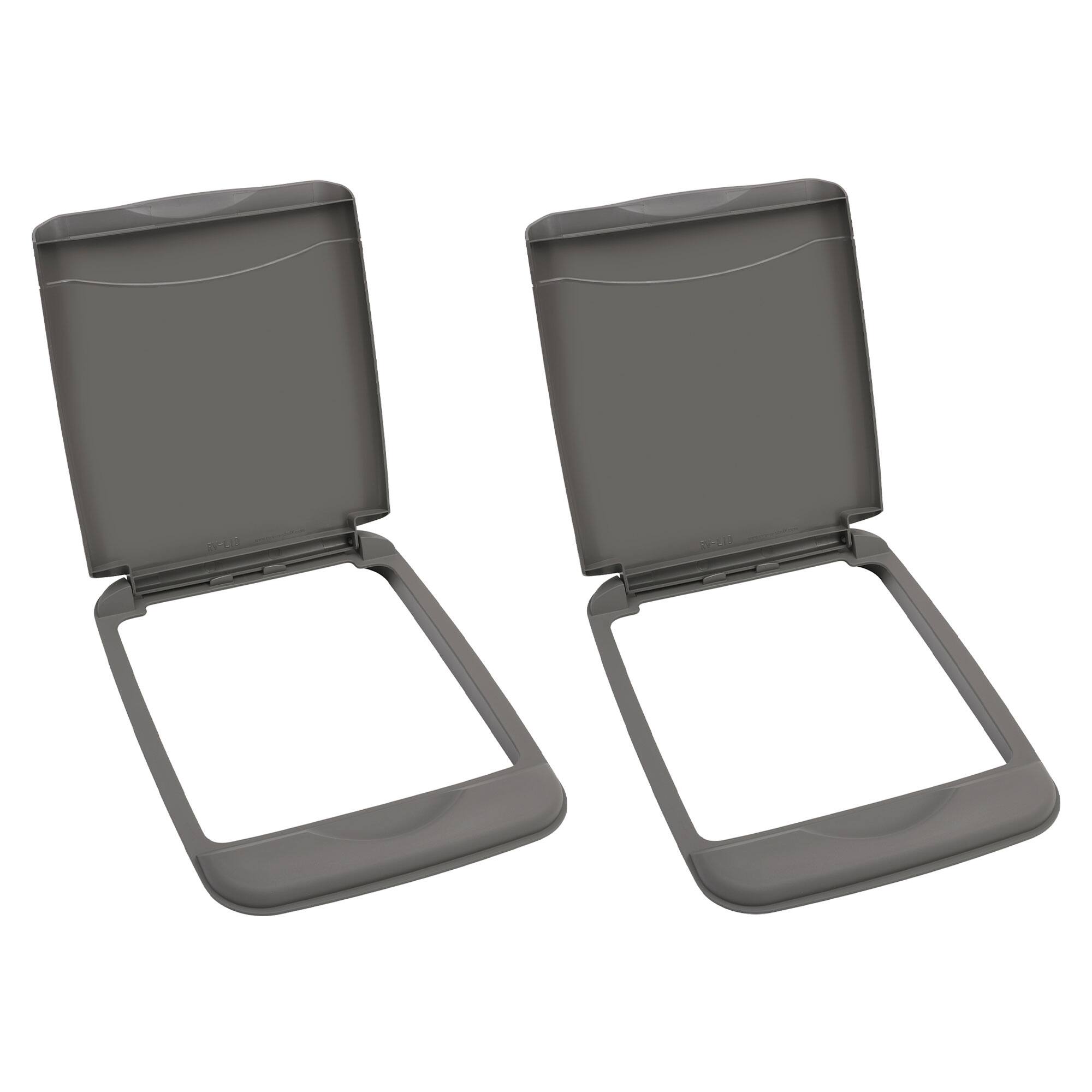 Front. Rev-A-Shelf - Rev-A-Shelf 35 Qt Trash Can Replacement Lid, Gray, RV-35-LID-13-1-40 (2 Pack) - Orion Gray.