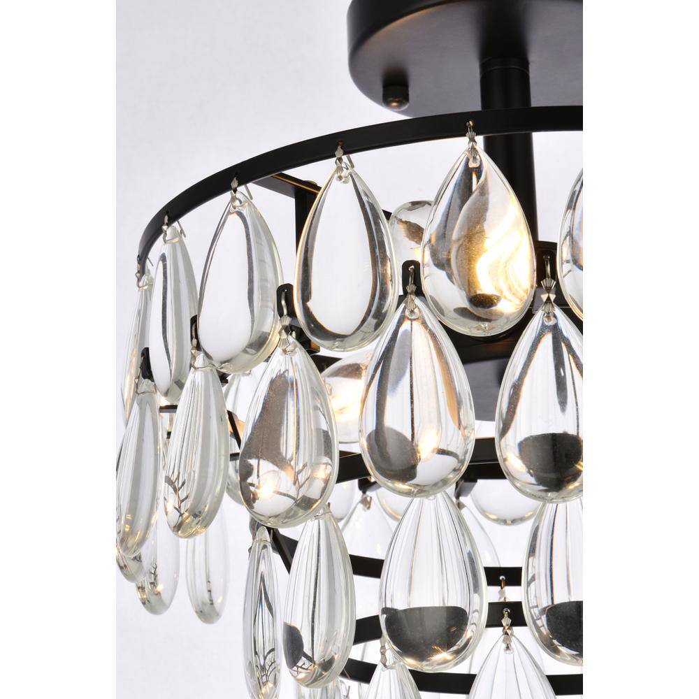 Alt View 2. Elegant Lighting - Mila 12 inch flush mount in black - Black.
