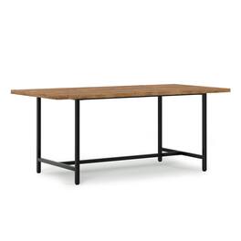 Simpli Home - Campbell 72 inch x 36 inch Rectangle Modern Industrial Dining Table - Burnt Wax