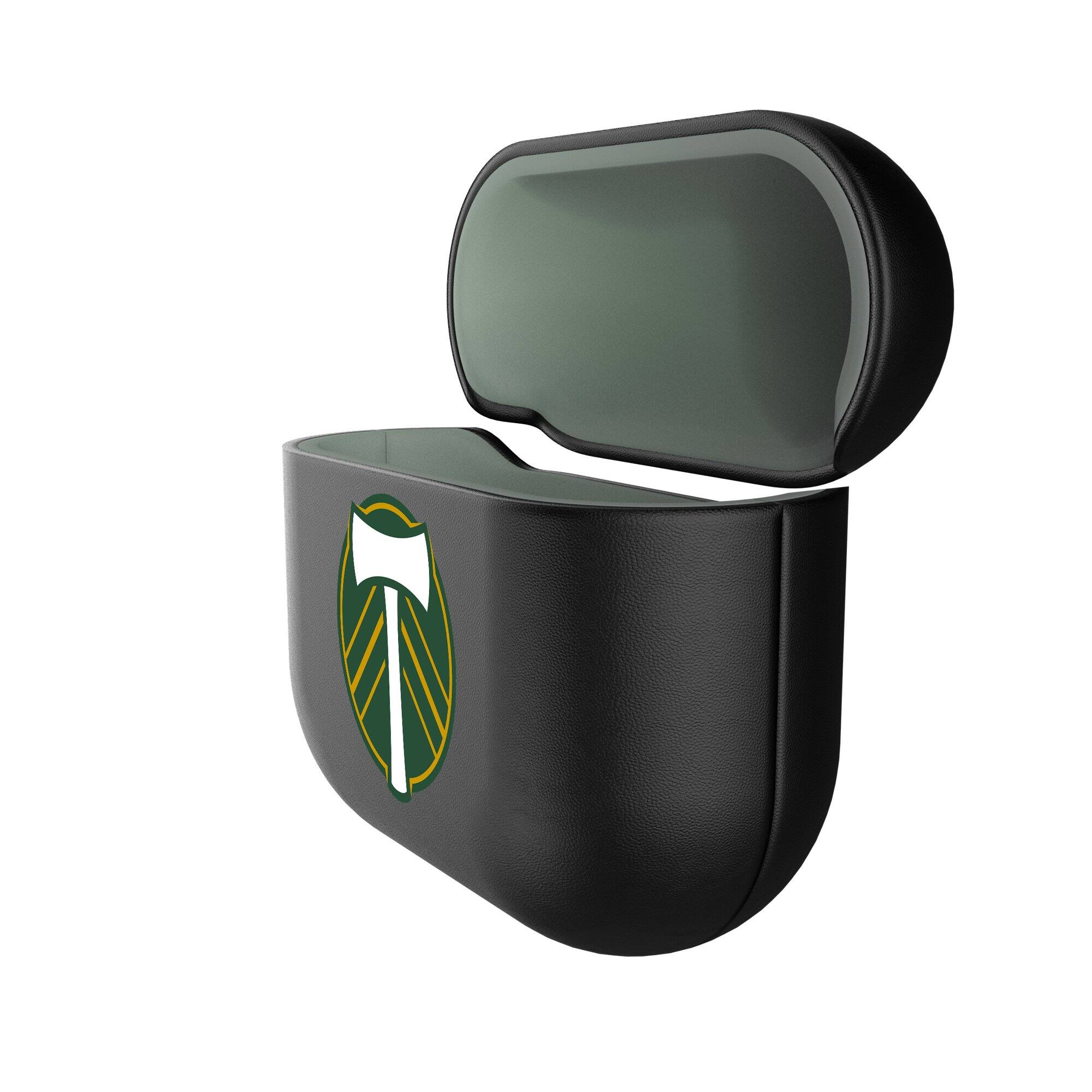 Alt View 1. Keyscaper - Portland Timbers Portland Timbers Insignia AirPods 4th Generation Case Cover - No Size - Black.