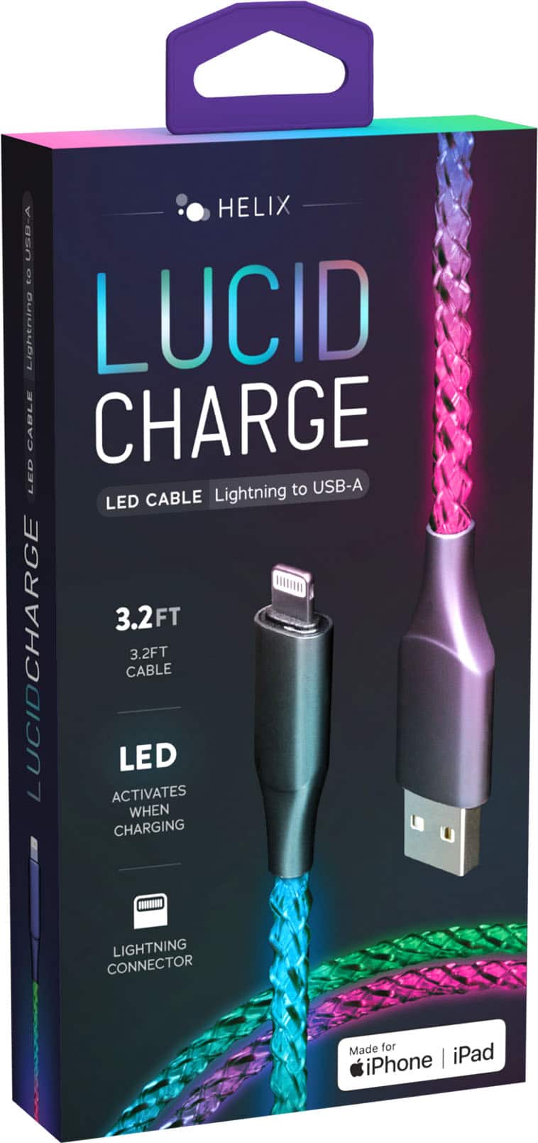 Lucid LED 3.2' USBA to Lightning Cable White ETHLTLED Best Buy