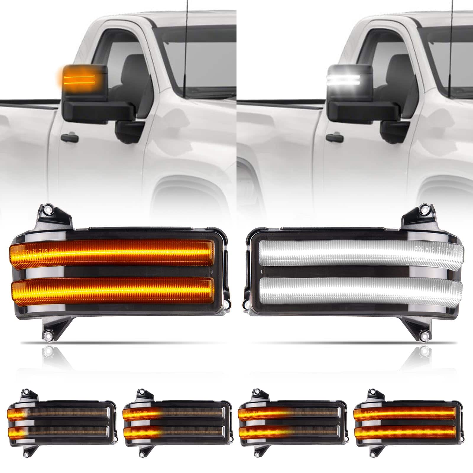 COTTAGE - led sequential side mirror marker turn signals white parking cargo lights switchback tow lamps chevy silverado - 20-24 Silverado/Sierra Mirror Lights