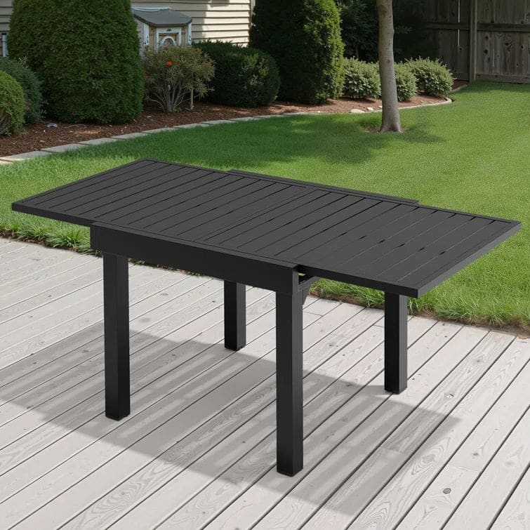 Crestlive Products - Outdoor Dining Table Aluminum Extendable Table - Black