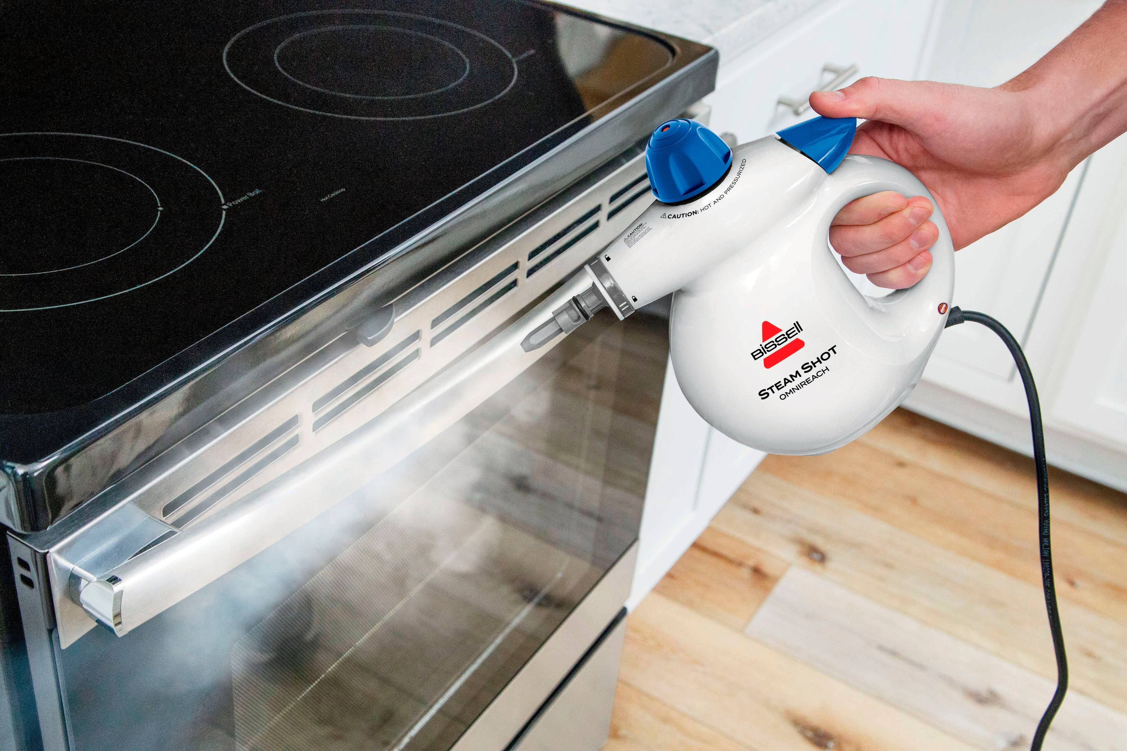 "Uherwise and caution: Hot steam. Bissell Shot Steam OmniReach 3 in 1."