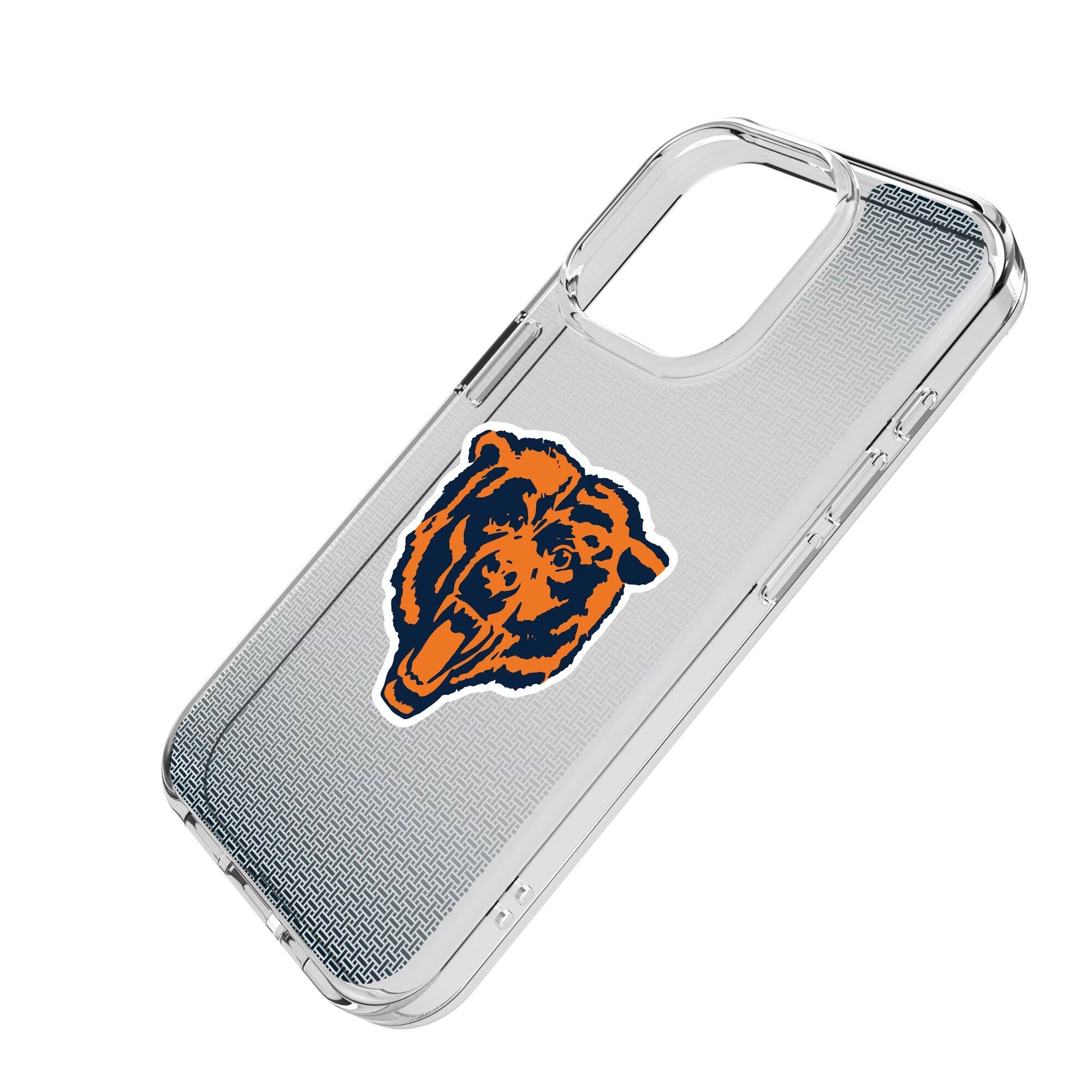 Alt View 1. Keyscaper - Chicago Bears Linen Logo iPhone Clear Case - 15 Pro Max - Multicolor.