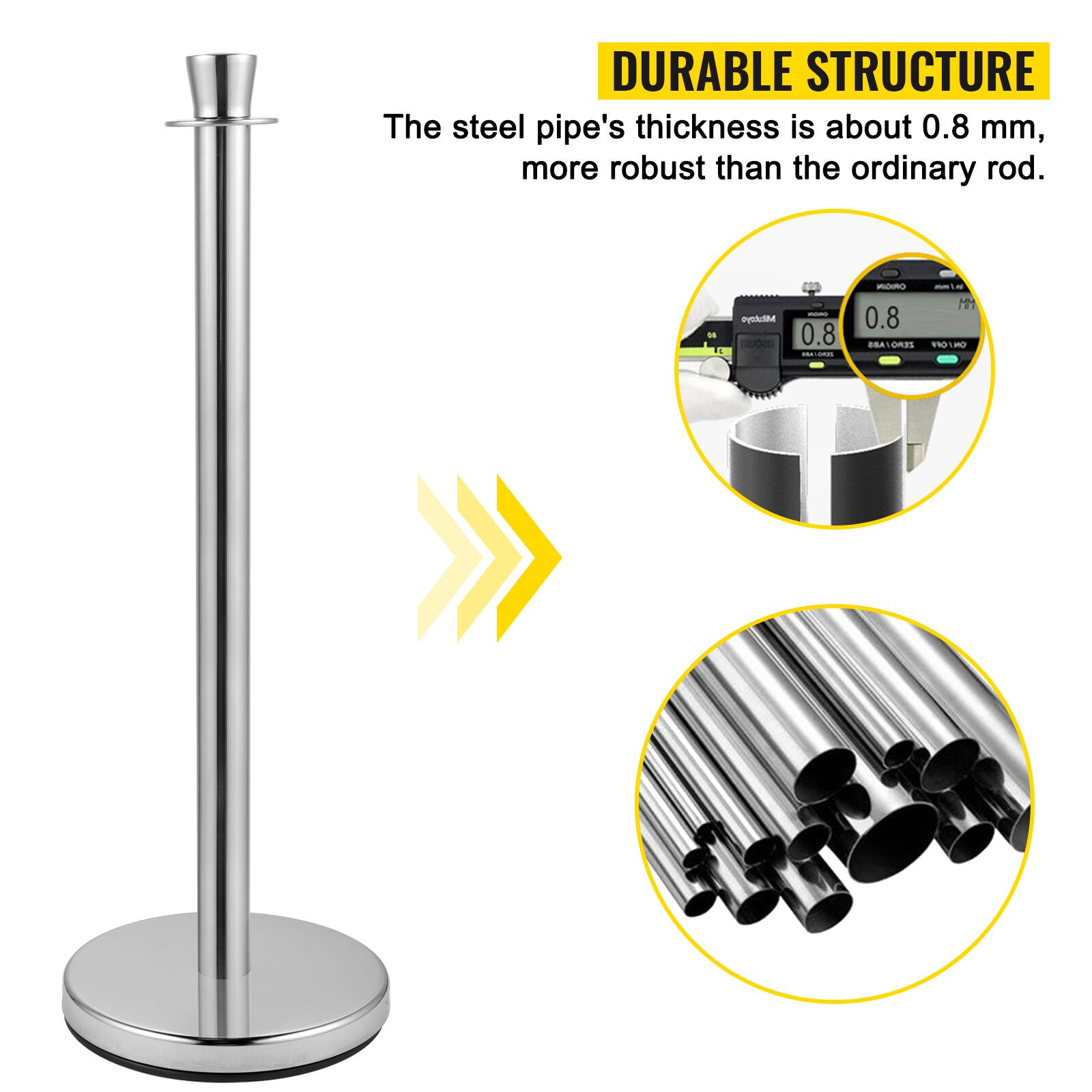 DURABLE STRUCTURE  
The steel pipe's thickness is about 0.8 mm, more robust than the ordinary rod.