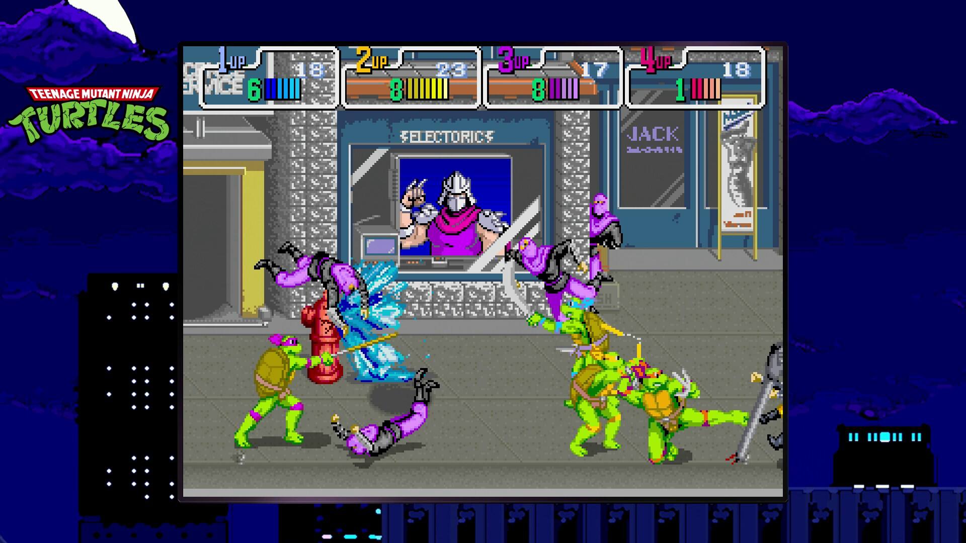 The text on the image reads: "Teenage Mutant Ninja Turtles 2: The Arcade Game."