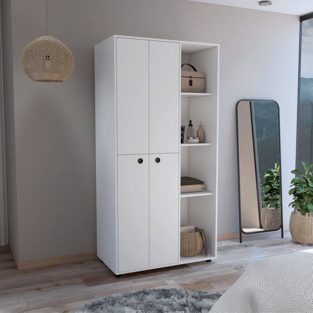 Alt View 2. TuHome - Misuri Wardrobe Armoire White MDF - White.