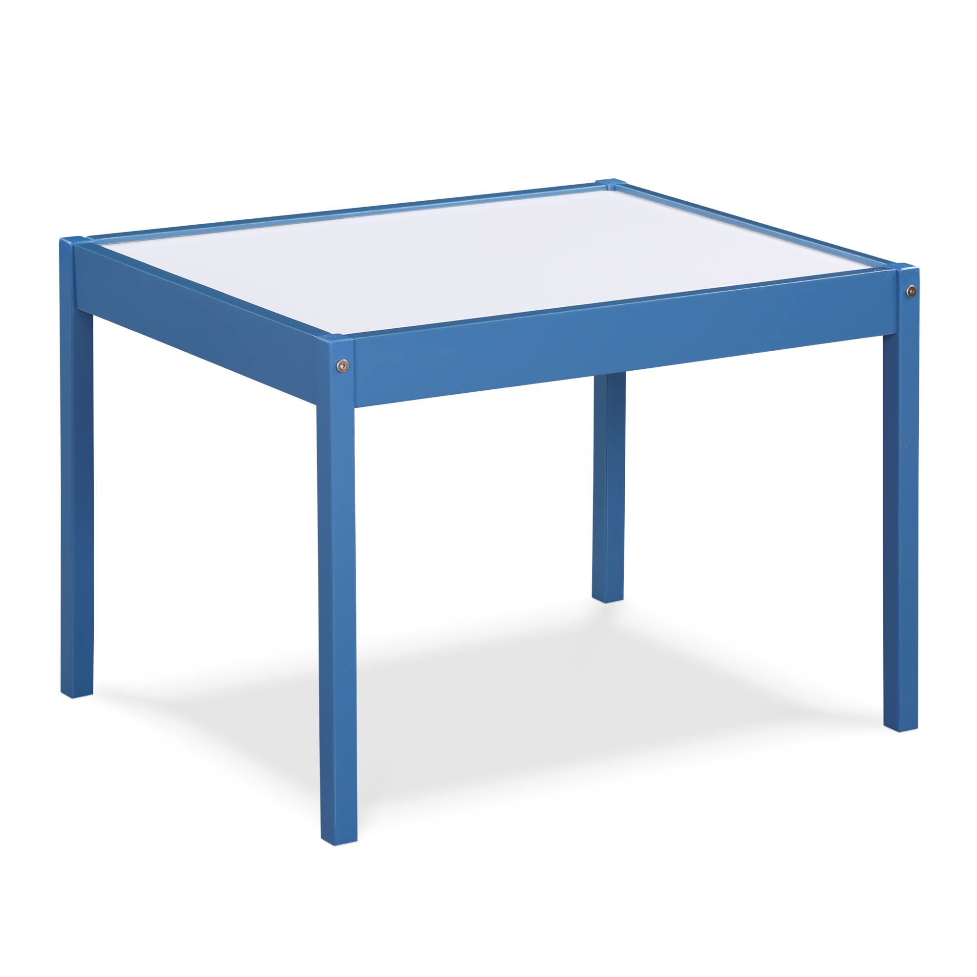 Alt View 2. GOODSILO - 3-Piece Children's Dry Erase Activity Table and Chair Set with Durable Wood Construction for Creative Play and Learning - Navy.