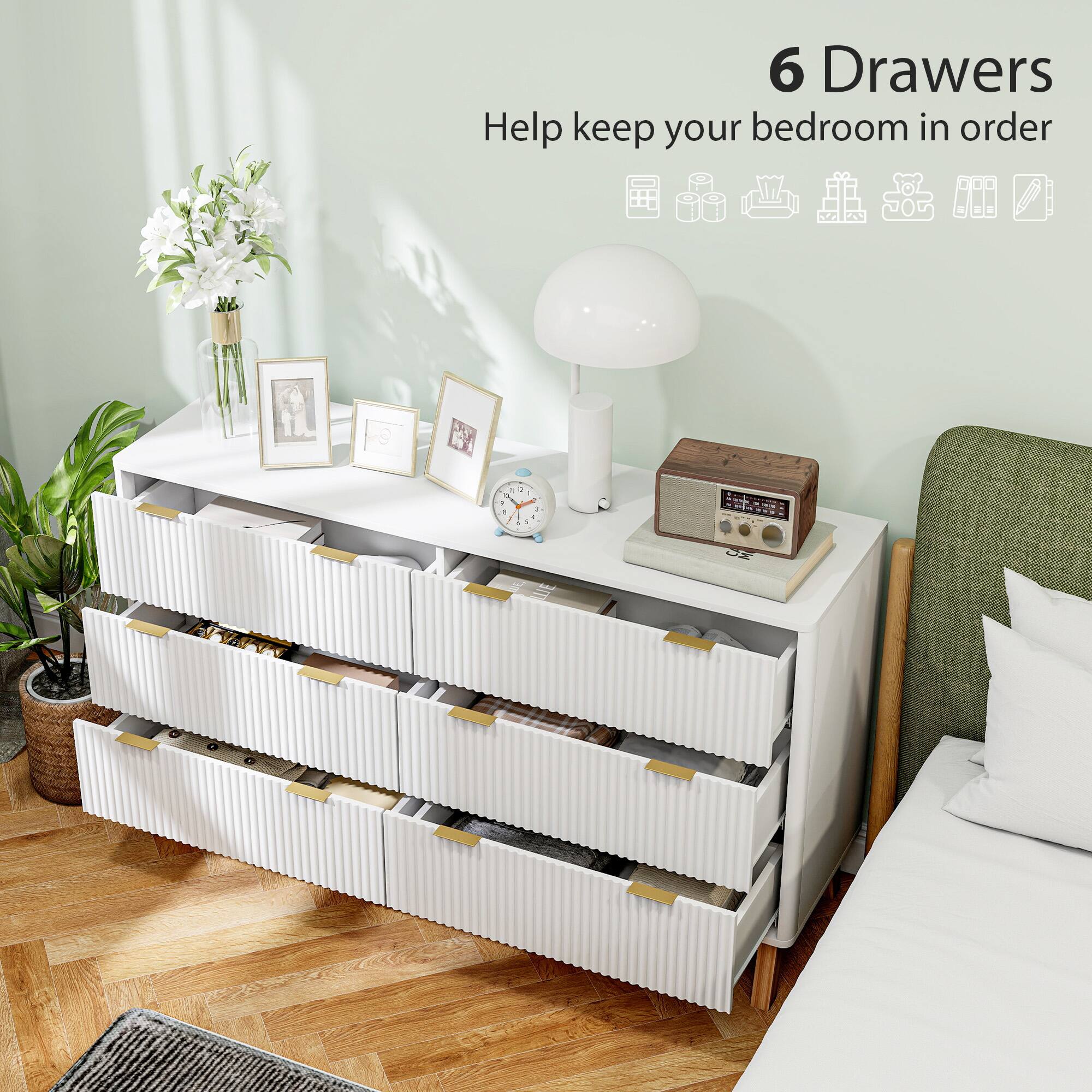 6 Drawers Help keep your bedroom in order