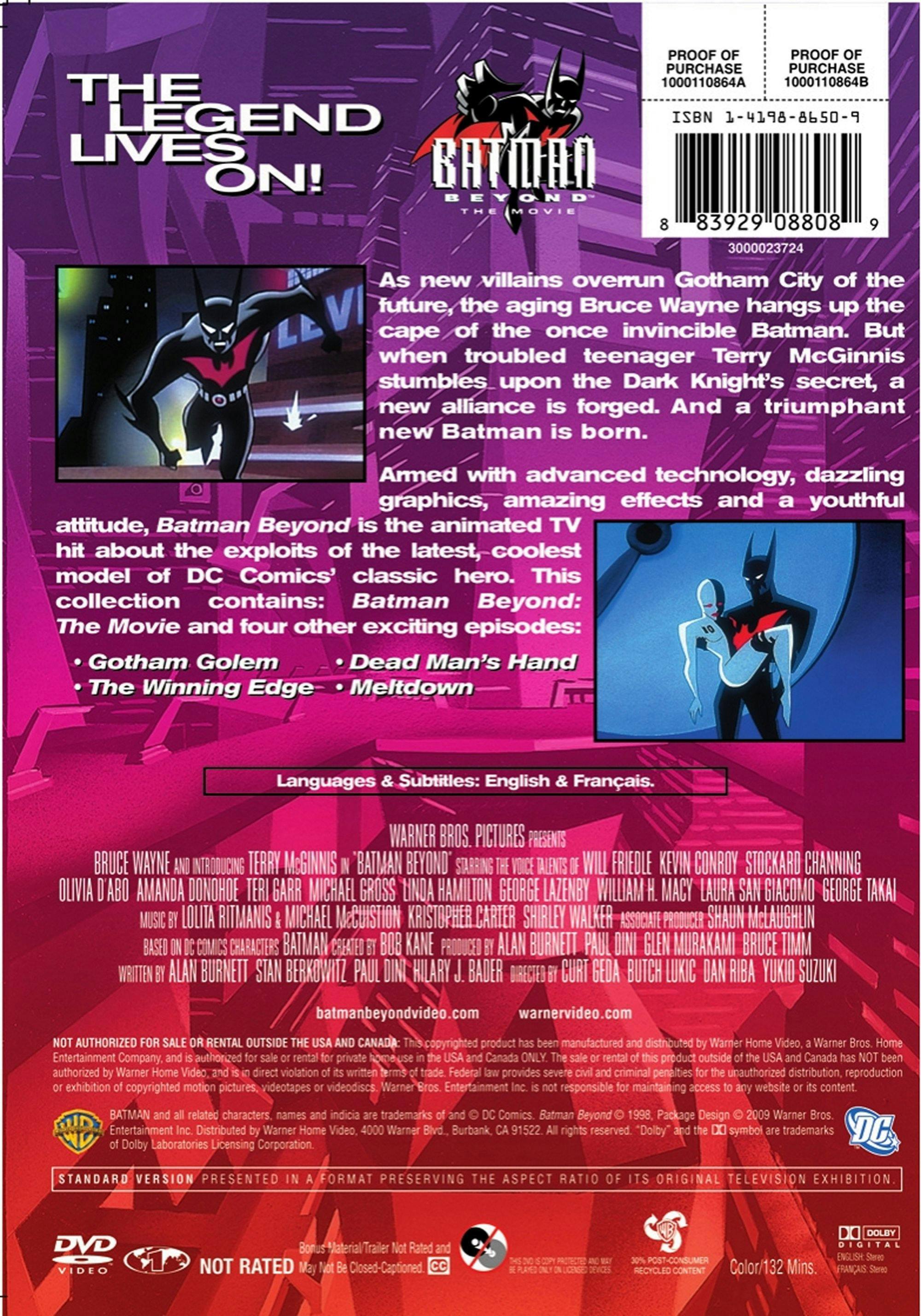 Back. Batman Beyond: The Movie (DVD New Packaging) [DVD].