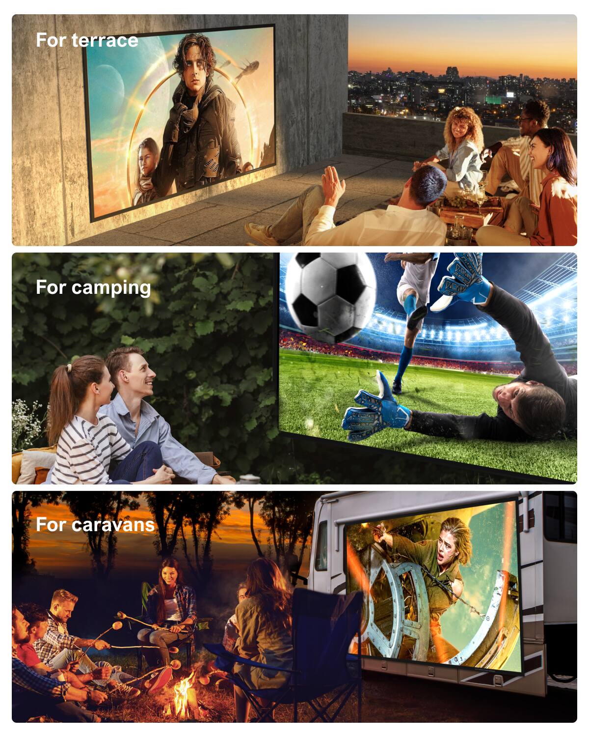 For terrace, For camping, For caravans, VACT