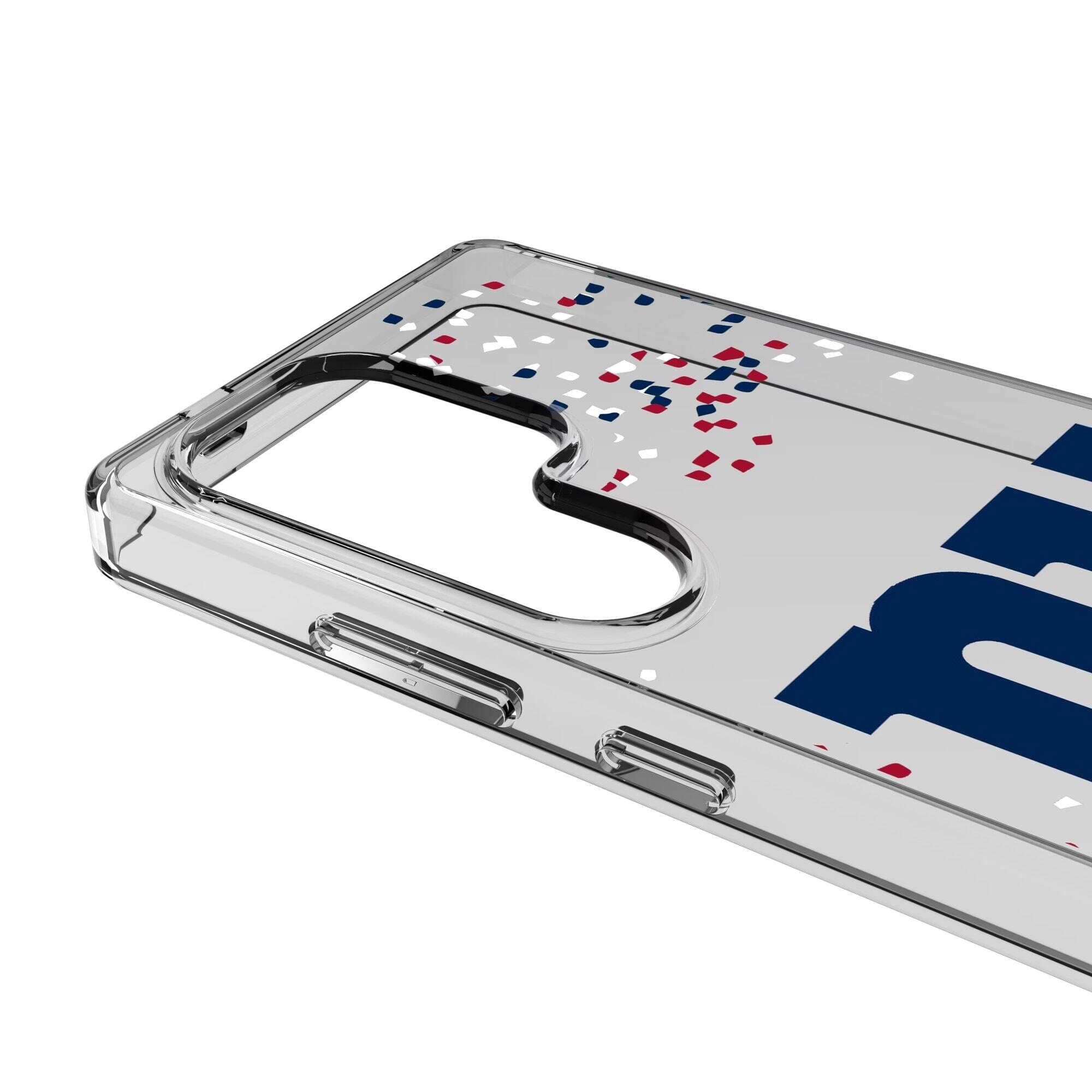 Alt View 2. Keyscaper - New York Giants Galaxy Clear Case with Confetti Design - S23 Ultra - Multicolor.