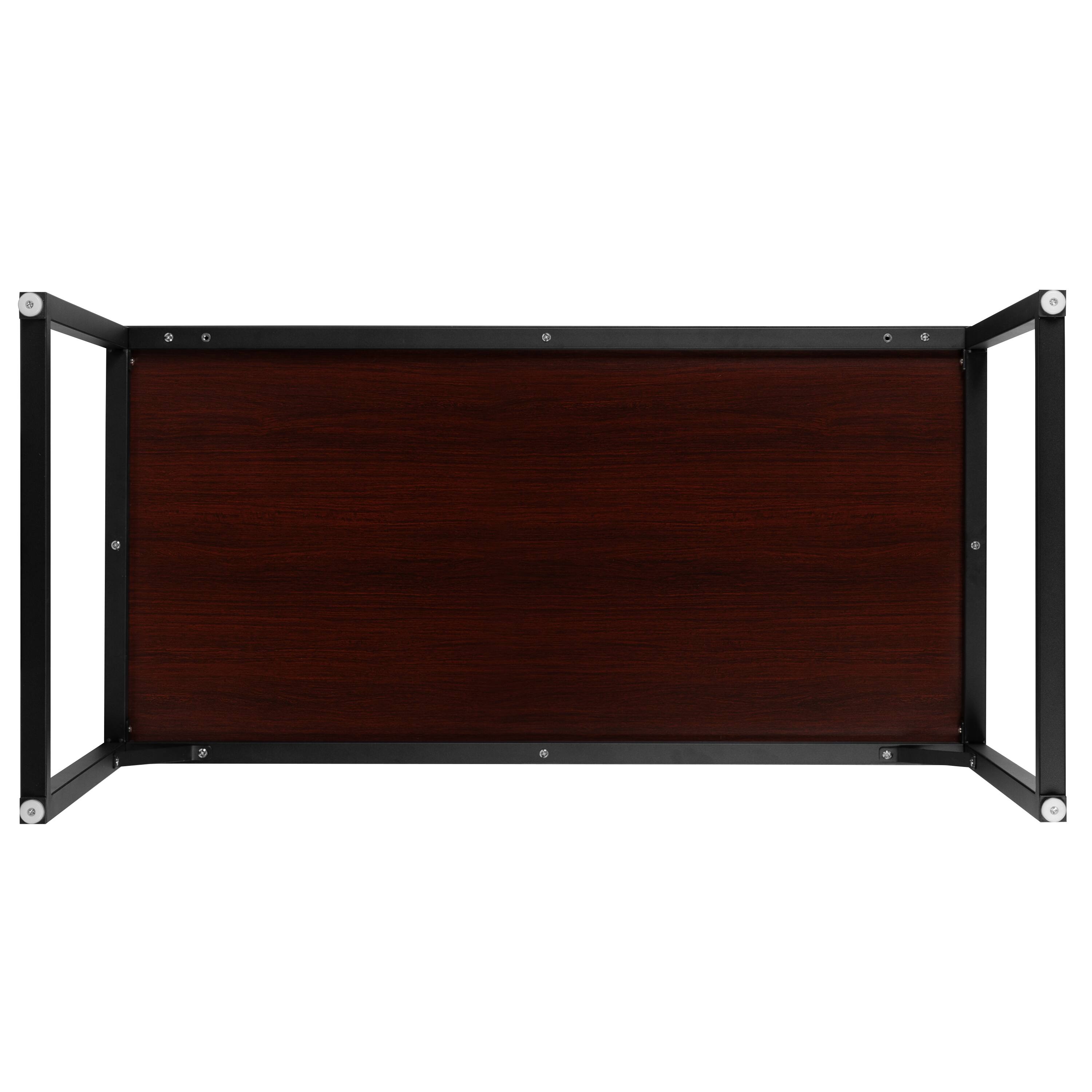 Alt View 10. Emma + Oliver - Industrial Modern Desk-47"L Commercial Grade Home Office Desk - Mahogany Top/Black Frame.