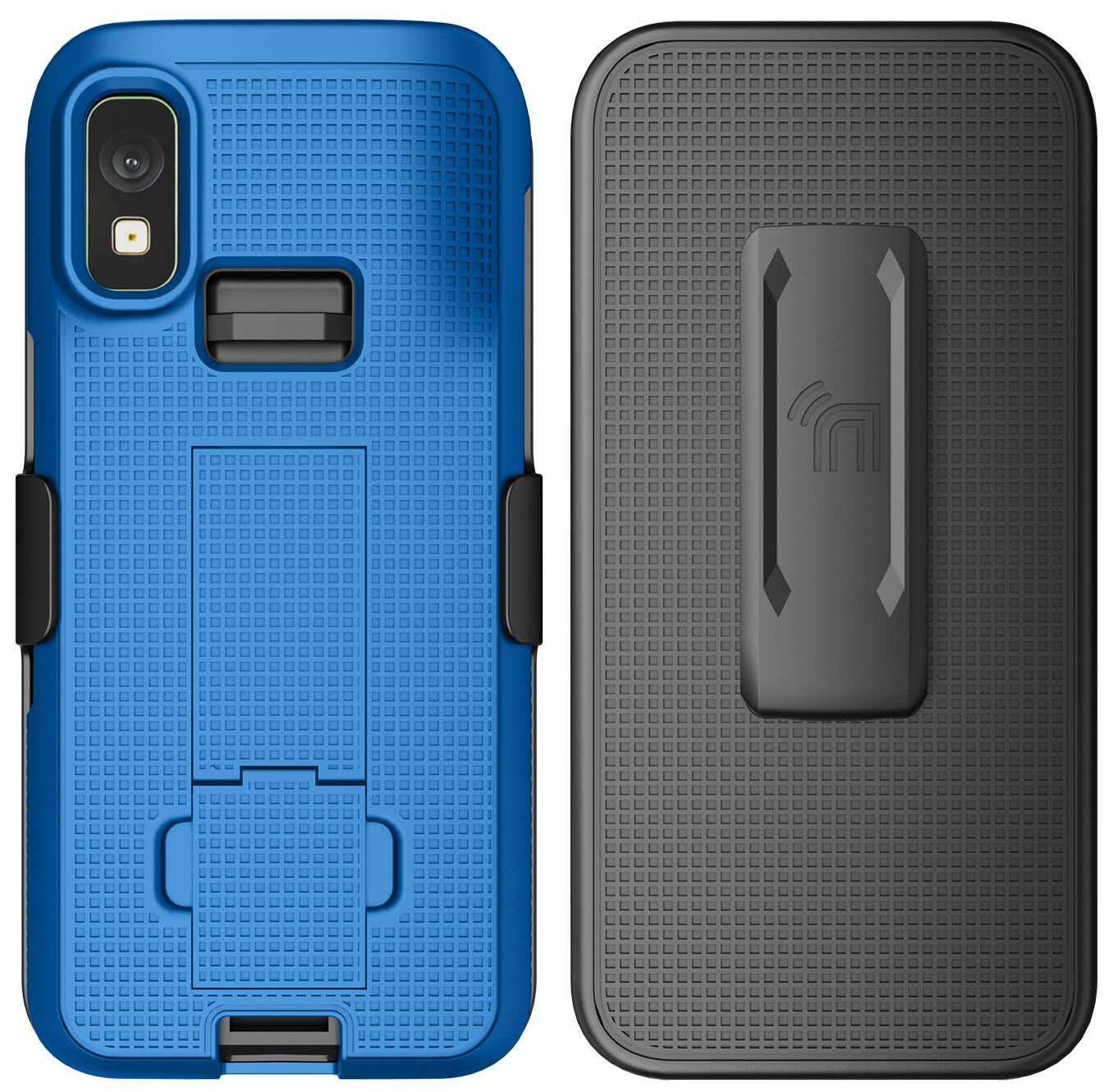 Alt View 2. Nakedcellphone - Combo for Zebra TC501 Mobile Computer Scanner - Case with Stand and Belt Clip Holster - Blue.