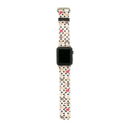 Front. Kitcheniva - Eyes And Heart Design Leather Watch Band for Apple Watch - White.