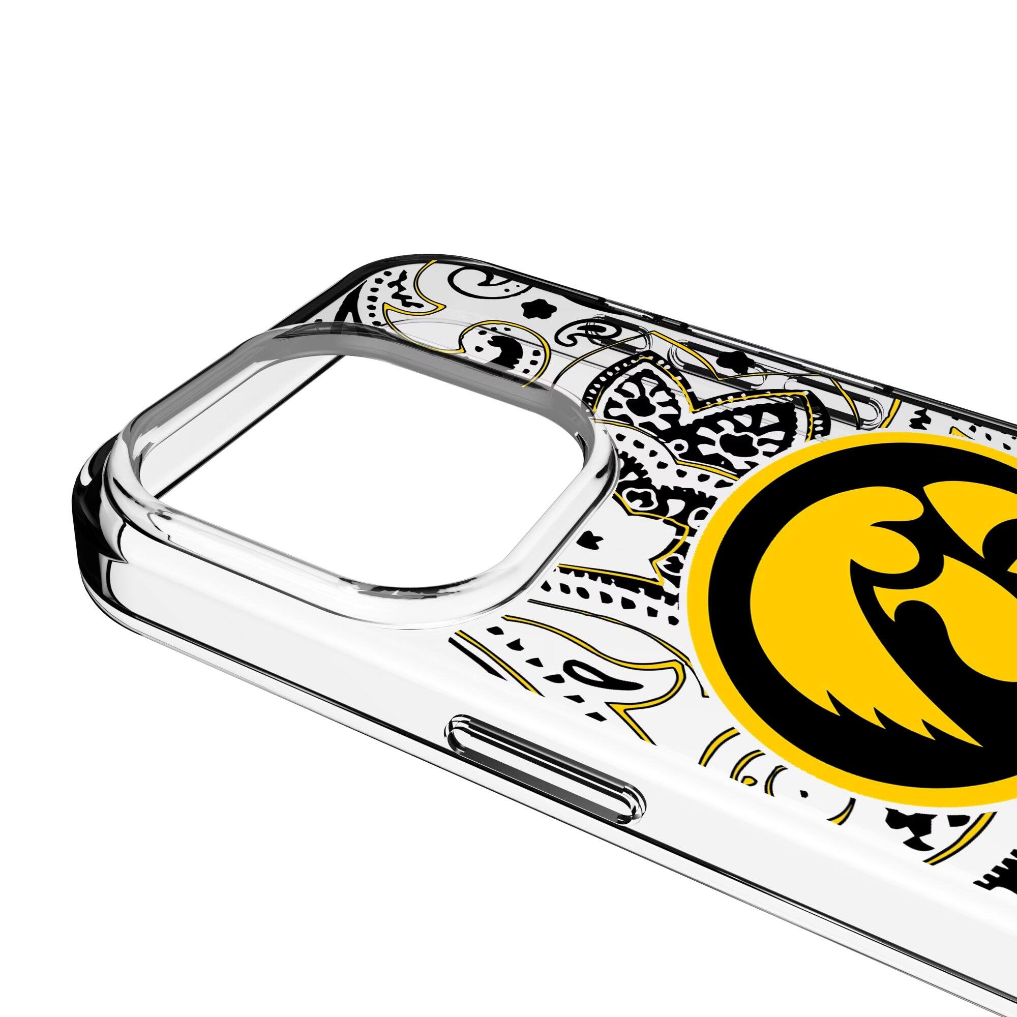 Alt View 2. Keyscaper - Iowa Hawkeyes iPhone Paisley Design Clear Case - 13 Pro Max - Multicolor.