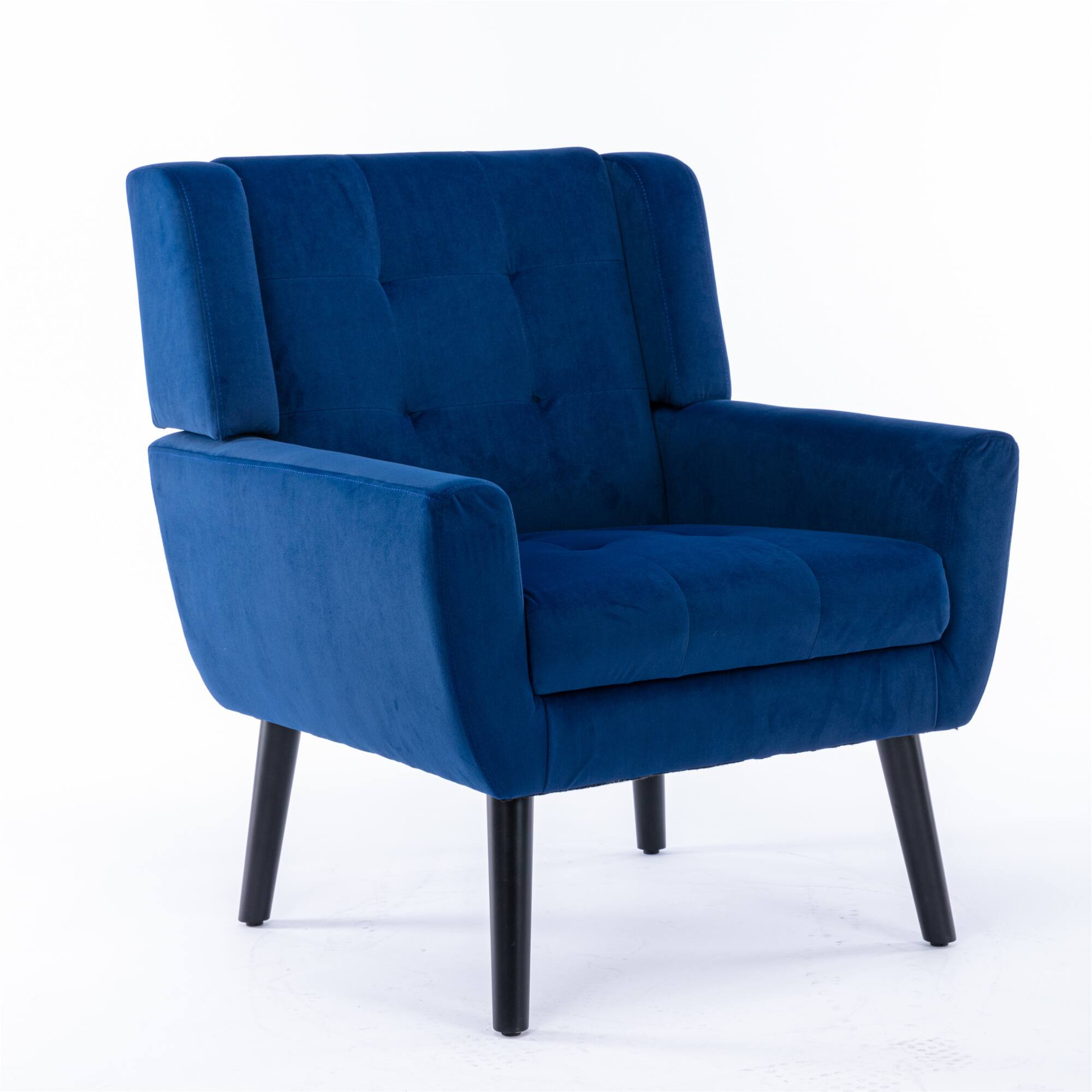 Alt View 7. GOODSILO - Luxury Velvet Upholstered Accent Chair with Ergonomic Design for Living Room and Bedroom Comfort - Blue.