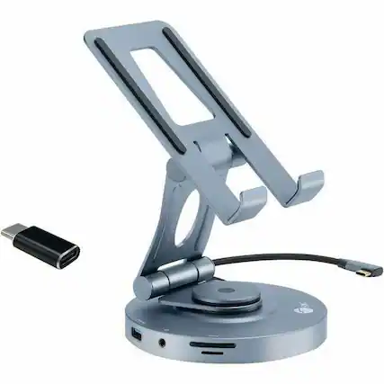 Front. SIIG Inc - SIIG USB-C Multitask Hub Stand Holder fits under 13" Tablets/Phones - 4K60Hz- PD100W - USB-C Hub Stand Holder fits under.