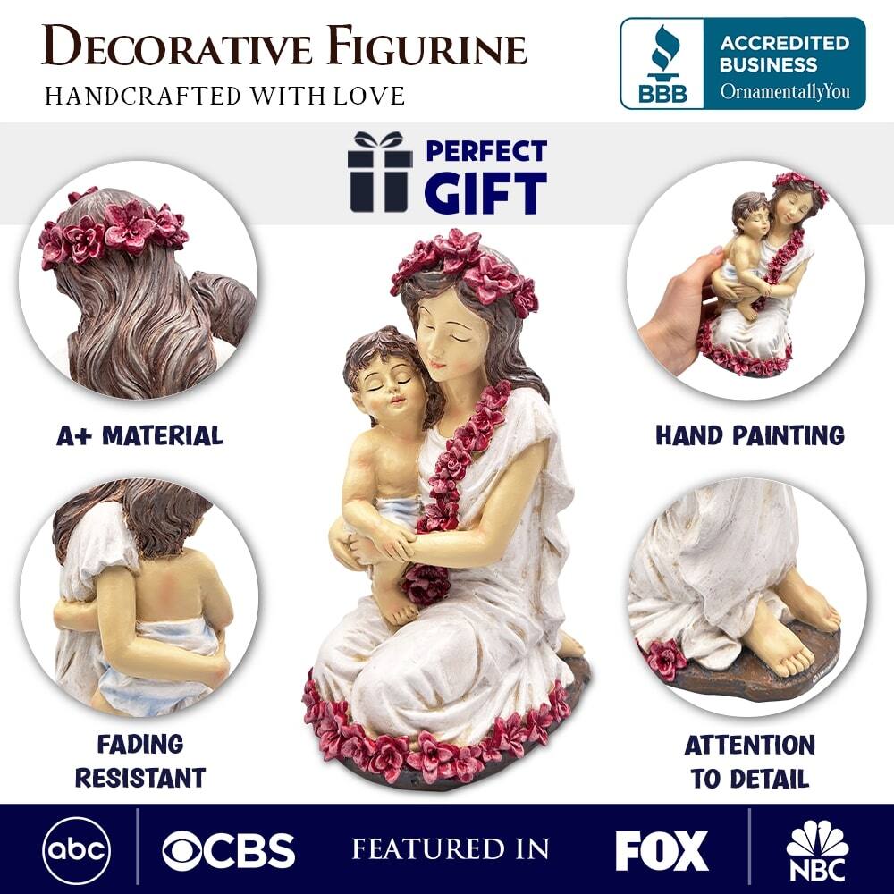 DECORATIVE FIGURINE  
HANDCRAFTED WITH LOVE  

PERFECT GIFT  

A+ MATERIAL  
FADING RESISTANT  

HAND PAINTING  
ATTENTION TO DETAIL  

ACCREDITED BUSINESS  
BBB  
OrnamentallyYou  

FEATURED IN  
abc  
CBS  
FOX  
NBC