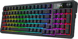 REDRAGON - K719 PRO Wireless 95-Key Gasket Gaming Keyboard, TFT Screen & Knob - Black
