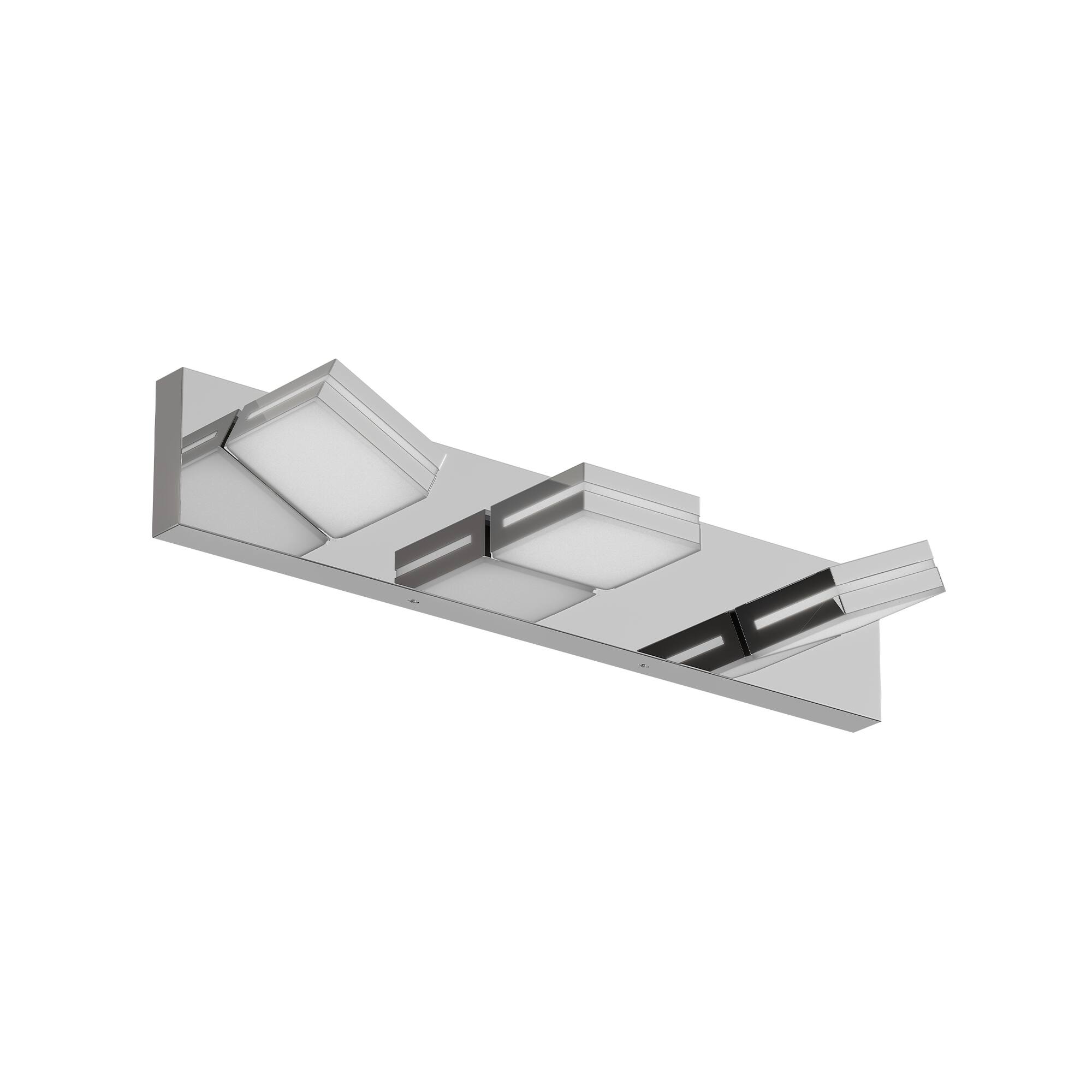 Alt View 6. HOMLUX - 23.62 in. 3 Lights Chrome LED Vanity Light Bar Vanity Accent Lighting Fixtures and Metal Wall Sconces with Acrylic Shade.