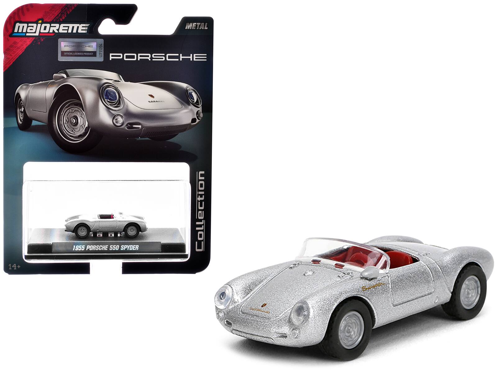 Majorette
Porsche
Official Licensed Product
1955 Porsche 550 Spyder
Collection
14+
Metal