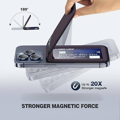180°

Lrea Lara  
0123 4557 8901 2345  
00/00  
P00/00  
Mn A M OTHER

Up to 20X Stronger mag safe  
STRONGER MAGNETIC FORCE