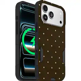 OtterBox - Artist Edition MagSafe Commuter Series Case for iPhone 17 Pro Max - Espresso Polka Dots