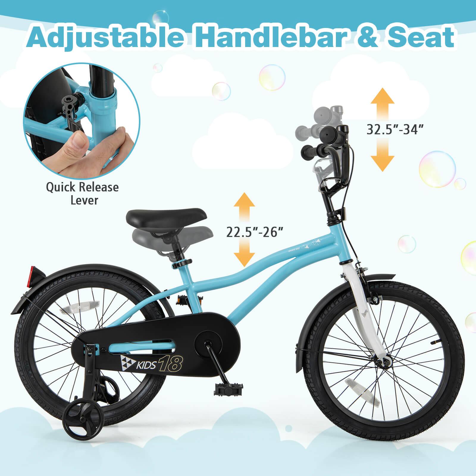 Adjustable Handlebar & Seat

Quick Release Lever

22.5"-26"

32.5"-34"

KIDS 18