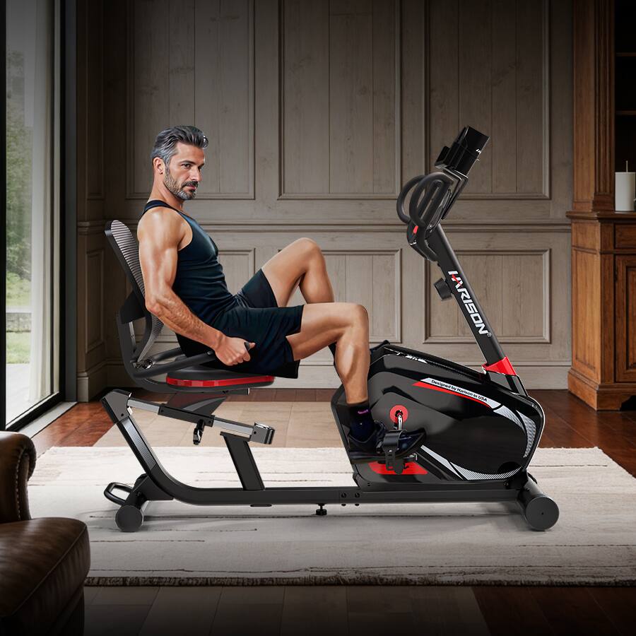 Alt View 5. HARISON - HARISON Pro Recumbent Exercise Bike 400 lbs Capacity, Magnetic Stationary bike for Adult and Seniors (BBUS-B8) - Black.