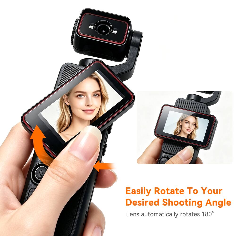 Easily Rotate To Your Desired Shooting Angle  
Lens automatically rotates 180°
