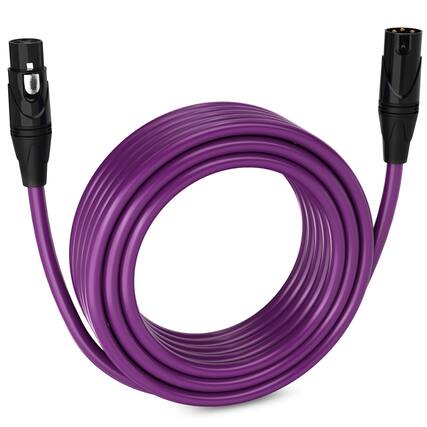 Front. Lyxpro - 50 ft Balanced XLR Cable, Male to Female, 3 Pin Microphone Cable - Purple.