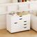 Alt View 4. Costway - Costway 5-Drawer File Cabinet Mobile Chest of Drawers with Side Cabinet 5 Casters - White.