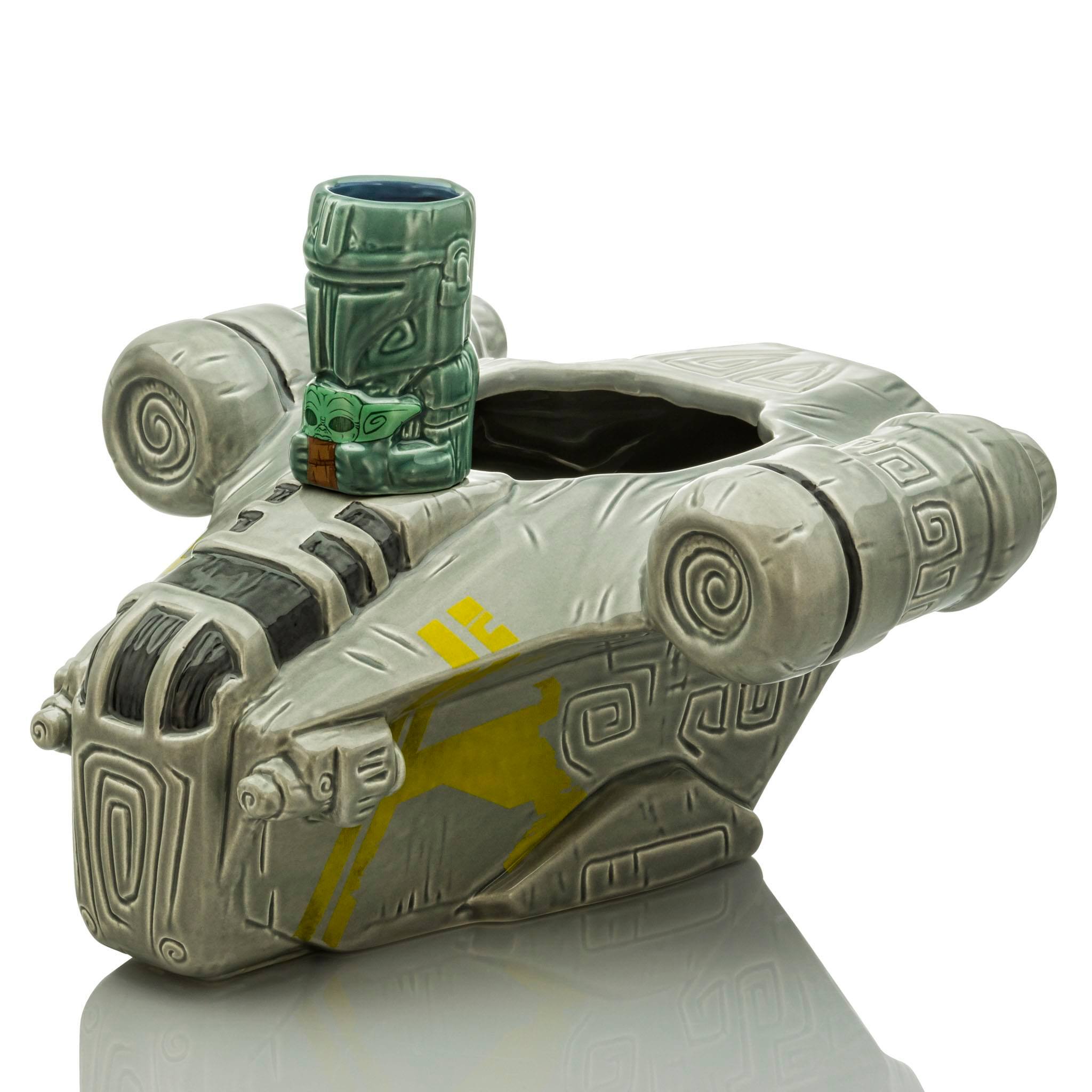 Alt View 1. Star Wars - Geeki Tikis Star Wars: The Mandalorian Razor Crest Punch Bowl With Mini Muglet - Gray.