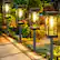 Front. Nordic Hygge - Solar Pathway Lights Outdoor, 12-Pack Large LED Solar Light Outdoor Waterproof, Super Bright Outside Lights - Black.