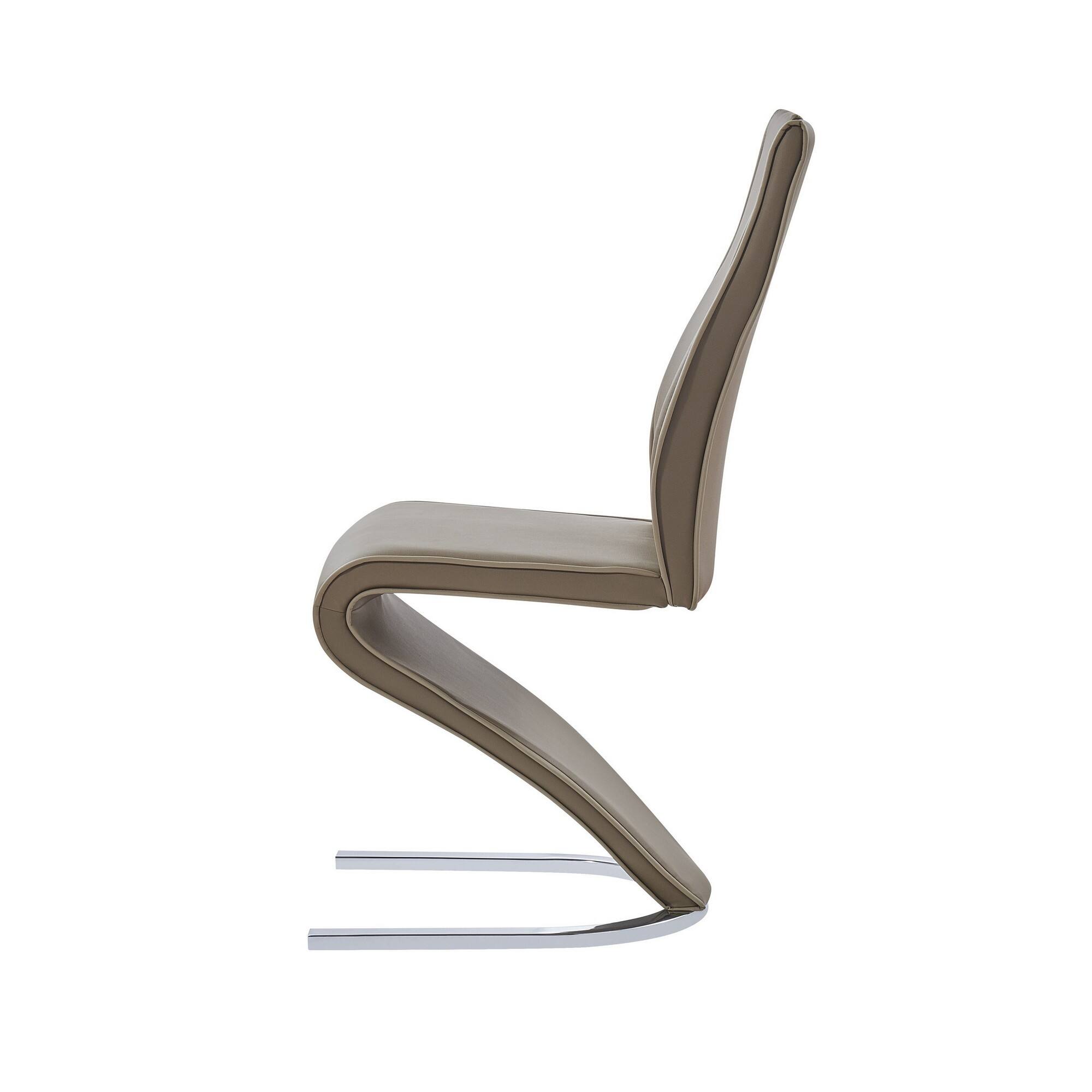 Alt View 1. Hivvago - Hivvago Set of Two Upholstered Faux Leather Dining Parsons Chairs - Brown.