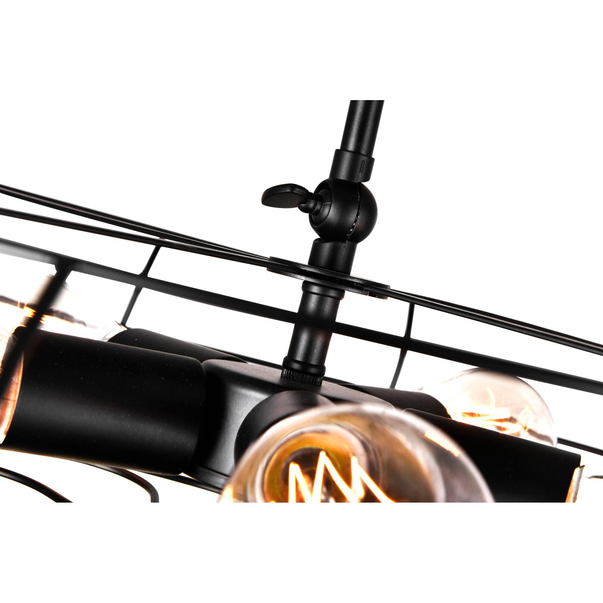 Left. CWI Lighting - Pamela 5 Light Flush Mount With Black Finish - Black.