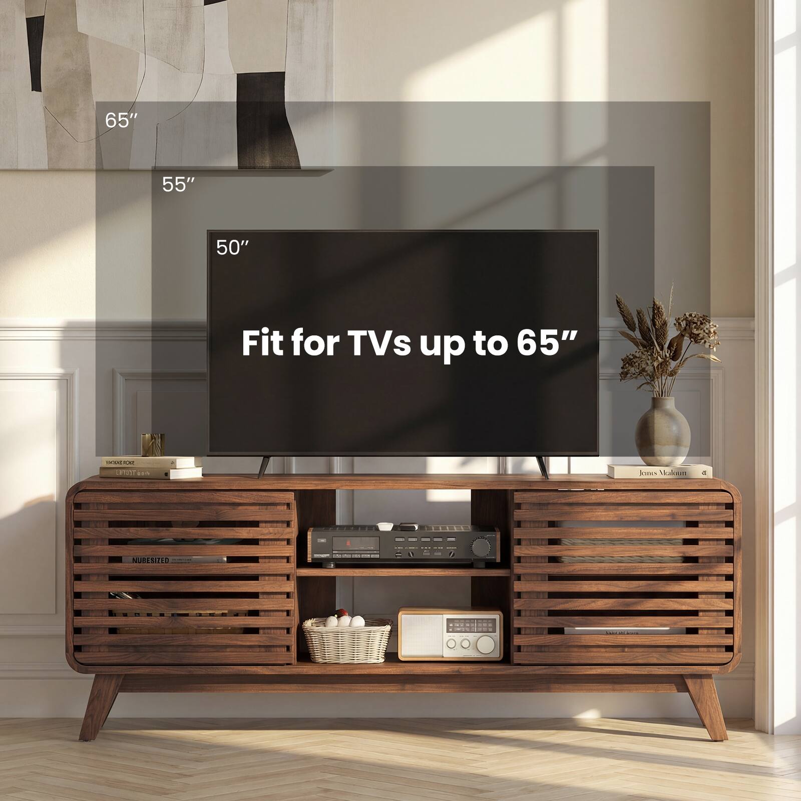65" 55" 50" Fit for TVs up to 65"