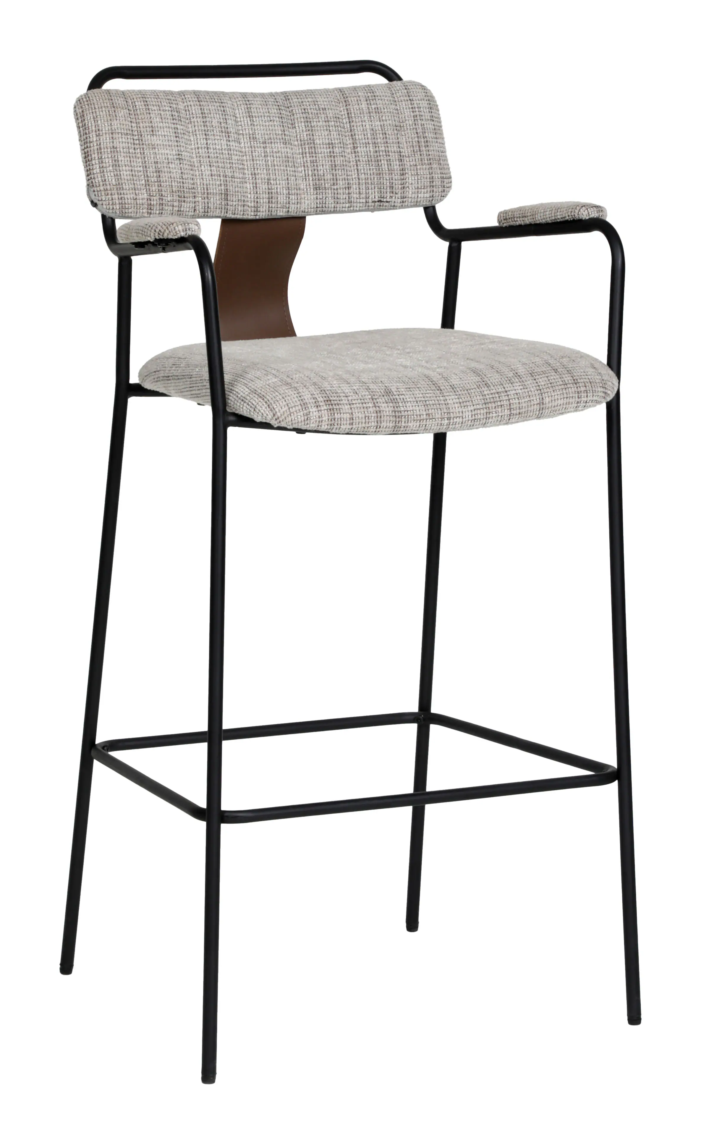 Front. Hivvago - Couva Barstool (Set of 2) Gray Tweed - Gray Tweed.