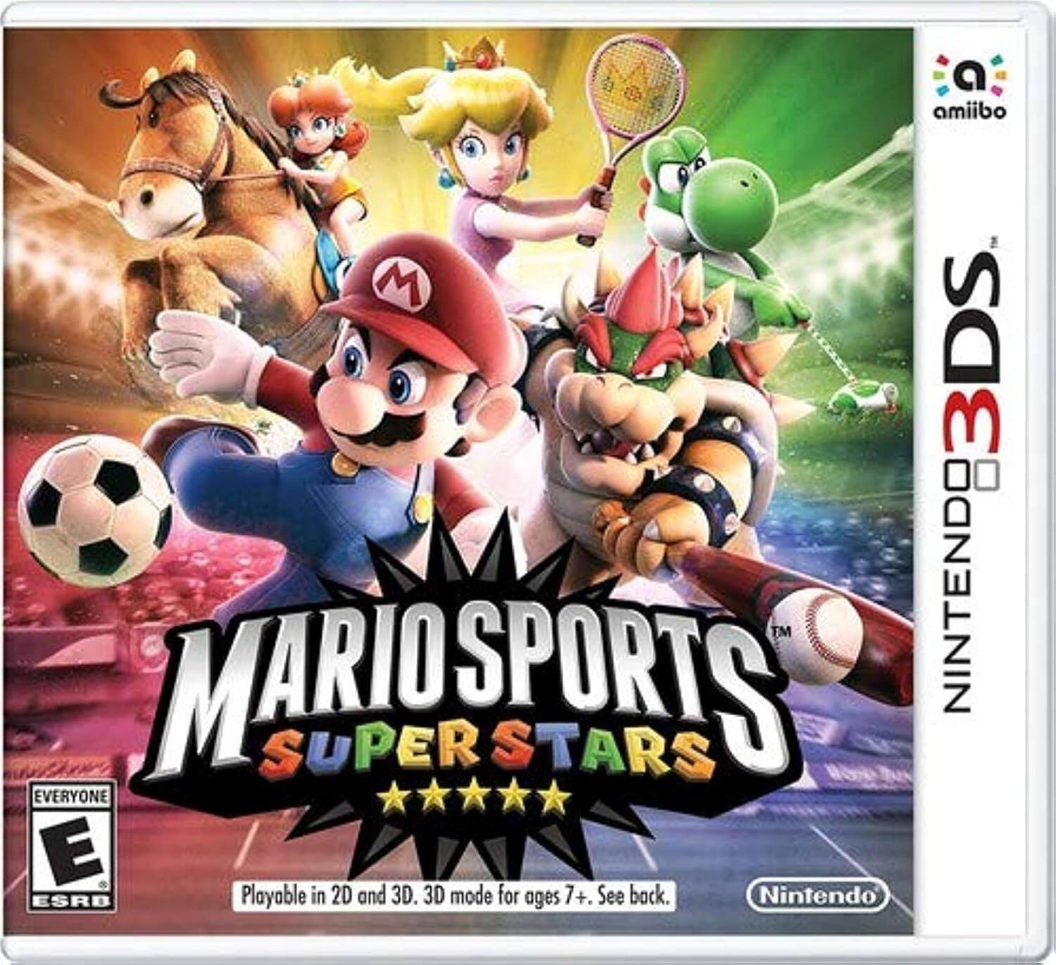 Mario Sports Super Stars  
amiibo  
Nintendo 3DS  
Playable in 2D and 3D. 3D mode for ages 7+. See back.  
Nintendo  
EVERYONE ESRB