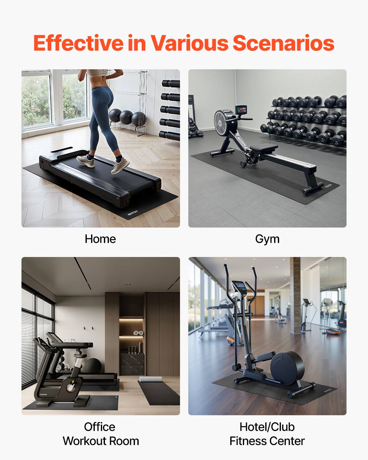 Effective in Various Scenarios

- Home
- Gym
- Office Workout Room
- Hotel/Club Fitness Center